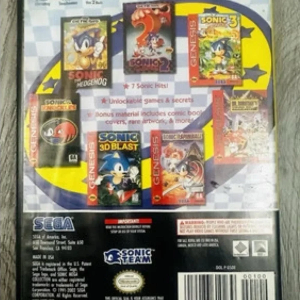 Sonic Mega Collection Nintendo GameCube 2002 Disc‎ Manual-Case Vintage Y2K Sega